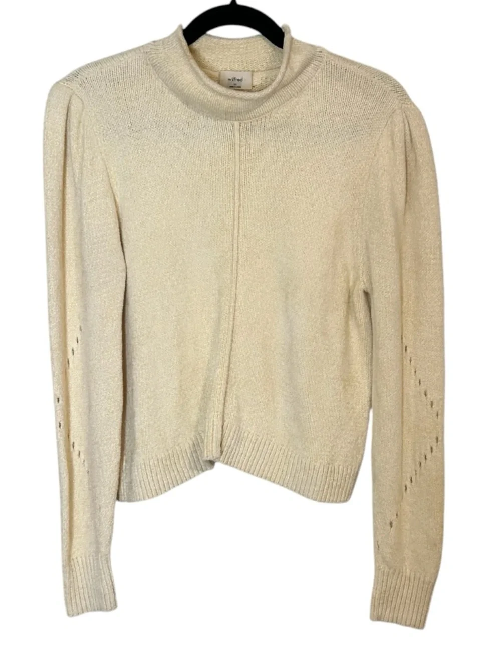 Aritzia Wilfred Ingrid Sweater- Cream Mock Neck- Size XS - Picture 1 of 12